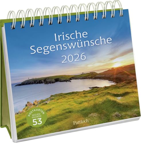 Postkartenkalender 2026: Irische Segenswünsche: Wochenkalender zum Aufstellen, Tischkalender mit Spiralbindung und 53 Postkarten zum Heraustrennen Postkartenkalender 2026: Irische Segenswünsche: Wochenkalender zum Aufstellen, Tischkalender mit Spiralbindung und 53 Postkarten zum Heraustrennen von Pattloch Geschenkbuch