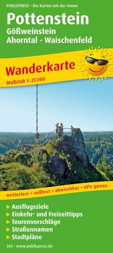 Pottenstein, Gößweinstein - Ahorntal - Waischenfeld: Wanderkarte mit Ausflugszielen, Einkehr- & Freizeittipps und Stadtplänen, wetterfest, reissfest, abwischbar, GPS-genau. 1:25000 (Wanderkarte: WK)