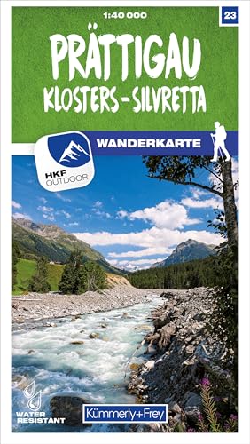Kümmerly+Frey Wanderkarte 23 Prättigau 1:40.000: Mit Klosters und Silvretta. Wetterfest, matt laminiert und mit free Download von Hallwag Kümmerly+Frey
