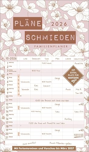 Premium Familienplaner Pläne schmieden 2026: Familienplaner mit 5 breiten Spalten. Edler Familienkalender mit Metallic Glanz und Folienprägung. Mit ... Vorschau bis März 2027. Format 27 x 46 cm. von Korsch Verlag