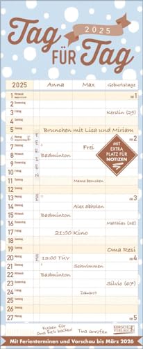 Terminkalender 2025 Premium Familientimer Tag für Tag: Familienplaner mit 3 breiten Spalten. Edler Familienkalender mit Metallic Glanz und Folienprägung. Mit ... Vorschau bis März 2026. Format 19 x 4 von Korsch Verlag