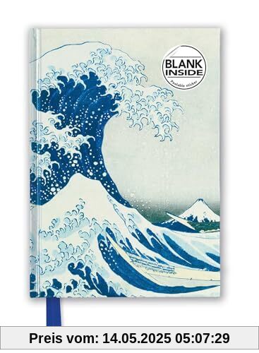 Premium Notizbuch Blank DIN A5: Katsushika Hokusai, Die große Welle: Unser hochwertiges Blankbook mit festem, künstlerisch geprägtem Einband (Premium Notizbuch DIN A 5 mit Magnetverschluss)