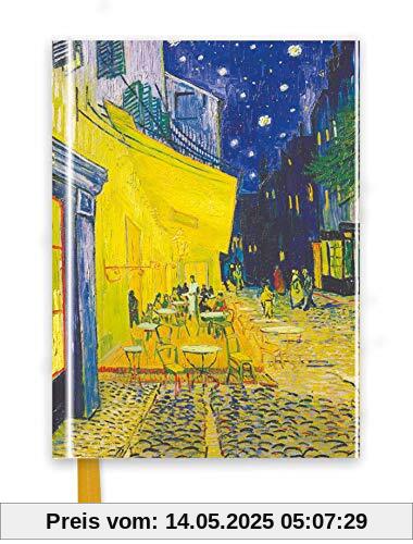 Premium Notizbuch DIN A5: Vincent van Gogh, Caféterrasse am Abend: Unser hochwertiges, liniertes Blankbook mit festem, künstlerisch geprägtem Einband ... Notizbuch DIN A 5 mit Magnetverschluss)