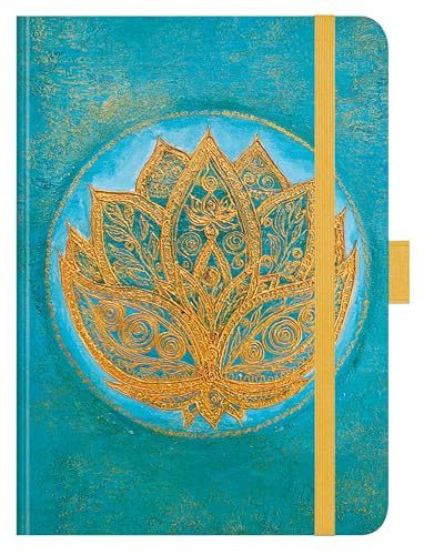 Premium Timer Big "Lotus" 2026: Hochwertiger Buchkalender. Terminplaner mit Wochenkalendarium, Gummiband und Stifthalter. 12 x 17 cm von Korsch Verlag