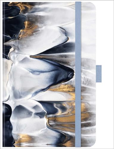 Premium Timer Small "Abstract Flow" 2024: Buchkalender - Terminplaner mit hochwertiger Folienveredelung und Prägung. 9 x 14 cm von Korsch Verlag