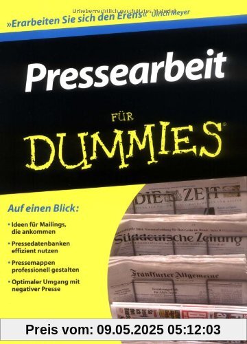 Pressearbeit für Dummies (Fur Dummies)