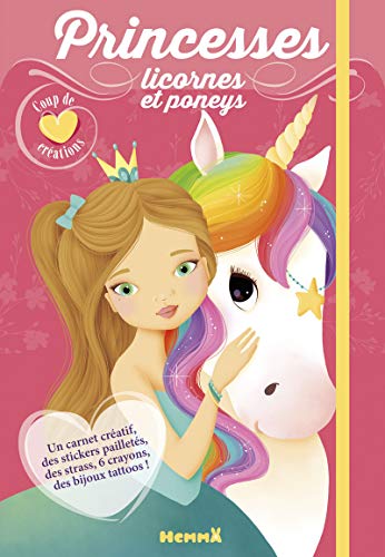Princesses, licornes et poneys - Coup de coeur créations - Un carnet créatif, des stickers pailletés, des strass, 6 crayons, des bijoux tattoos !: ... des strass, 6 crayons, des bijoux tattoos ! Princesses, licornes et poneys - Coup de coeur créations - Un carnet créatif, des stickers pailletés, des strass, 6 crayons, des bijoux tattoos !: ... des strass, 6 crayons, des bijoux tattoos ! von Hemma