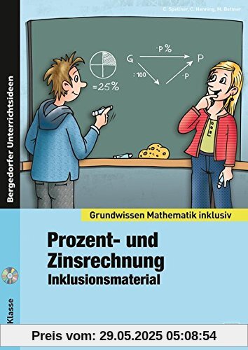 Prozent- und Zinsrechnung - Inklusionsmaterial: 6. bis 9. Klasse (Grundwissen inklusiv)
