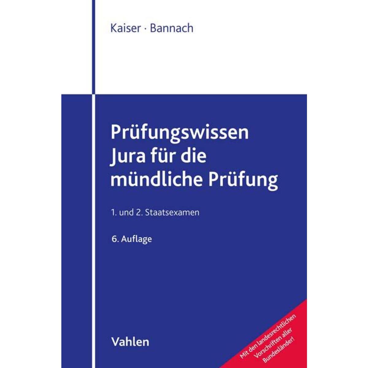Prüfungswissen Jura für die mündliche Prüfung von Vahlen Franz GmbH