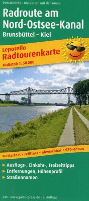 PublicPress Leporello Radtourenkarte Radroute am Nord-Ostsee-Kanal von Freytag-Berndt u. Artaria / PUBLICPRESS
