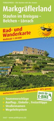 PublicPress Rad- und Wanderkarte Markgräflerland, Staufen im Breisgau - Belchen - Lörrach von Freytag-Berndt u. Artaria / PUBLICPRESS