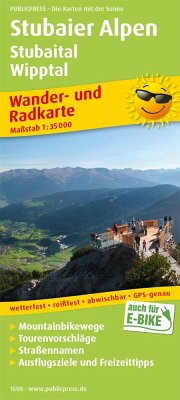 PublicPress Wander- und Radkarte Stubaier Alpen, Stubaital, Wipptal von Freytag-Berndt u. Artaria / PUBLICPRESS