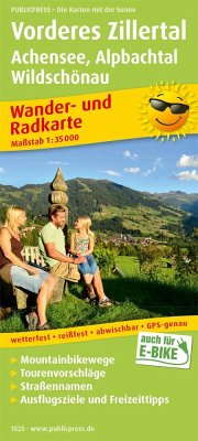 PublicPress Wander- und Radkarte Vorderes Zillertal, Achensee, Alpbachtal, Wildschönau von Freytag-Berndt u. Artaria / PUBLICPRESS