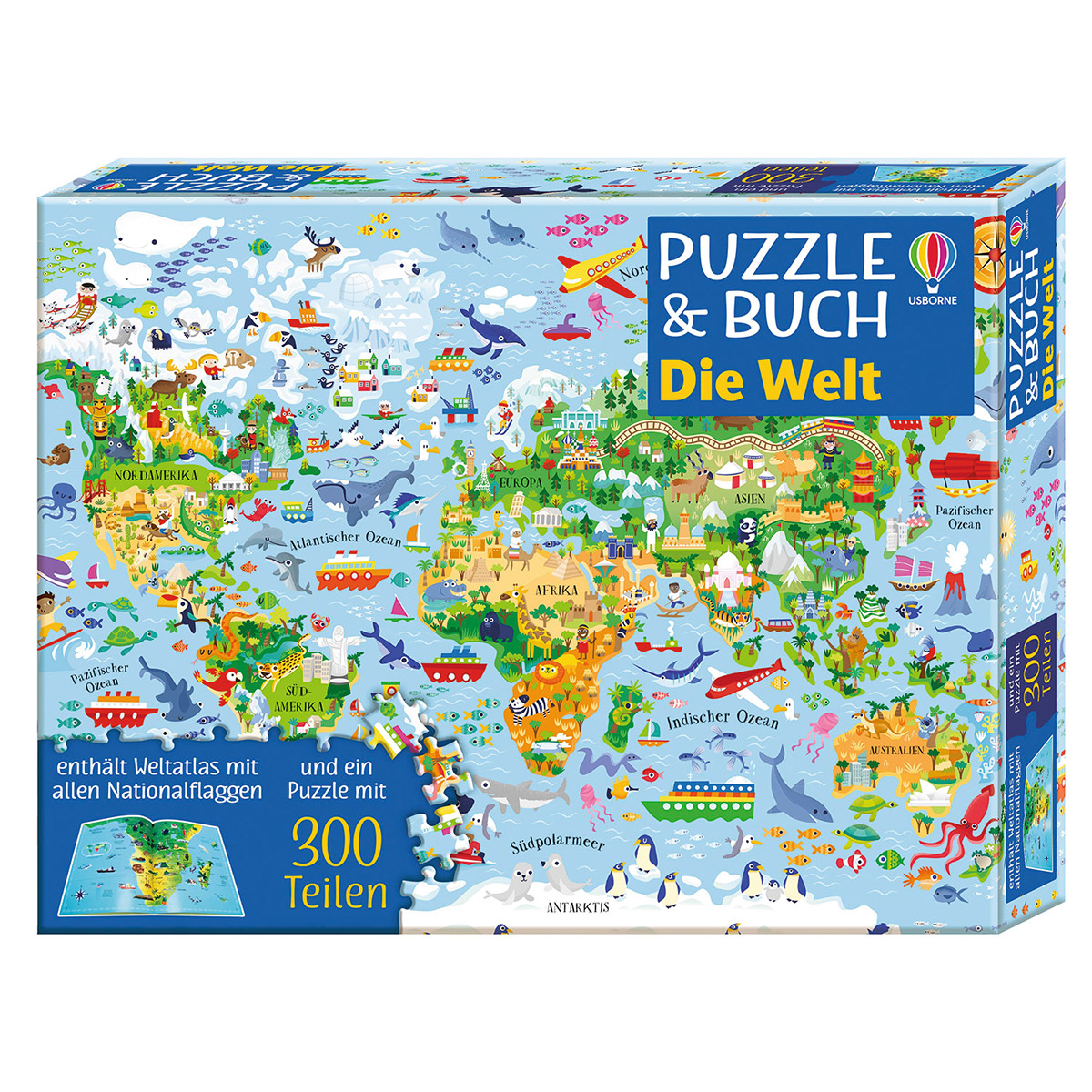 Puzzle und Buch »Die Welt« von Usborne Verlag