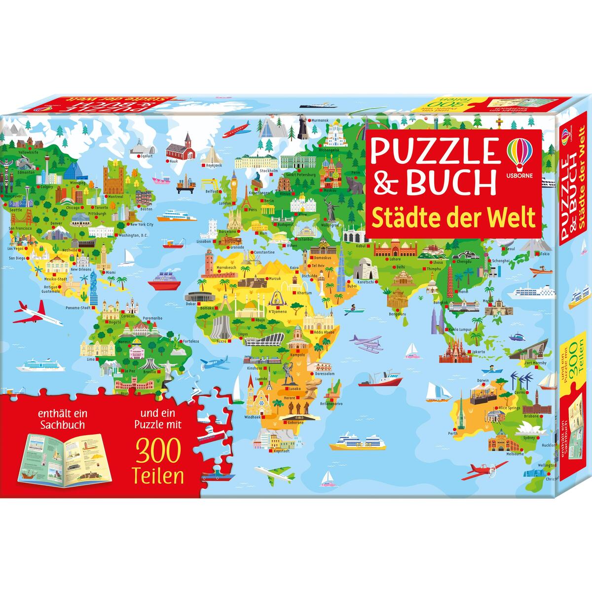 Puzzle und Buch »Städte der Welt«