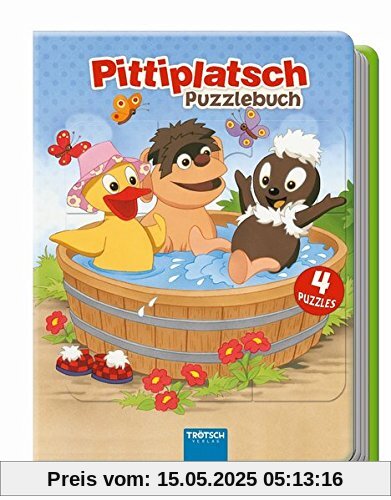 Puzzlebuch Pittiplatsch: wattierter Einband: 4 Puzzle, 12-teilig