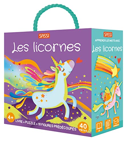 Les licornes. Q-box: Avec un livre, un puzzle de 40 pièces et 10 figures prédécoupées (Sassi junior)