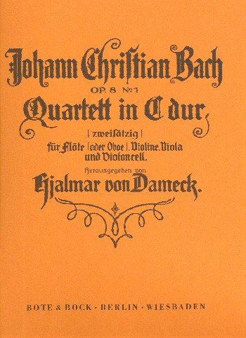 Quartett Nr.1: in zwei Sätzen C-Dur. op. 8. Flöte (Oboe), Violine, Viola und Violoncello. Stimmensatz. von Bote & Bock