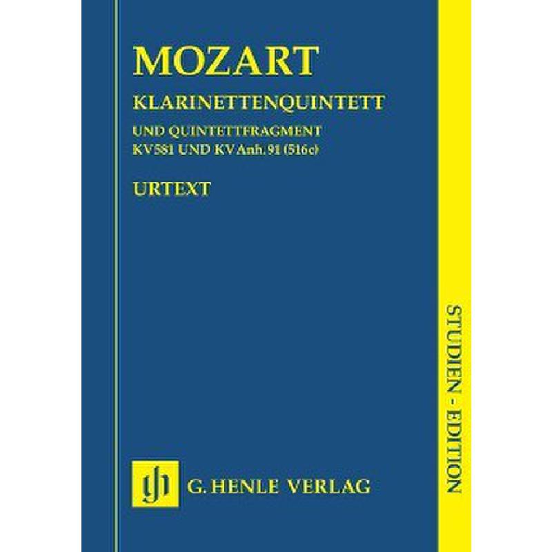 Quintett A-Dur KV 581 + Fragment KV Anh 91 (516c)