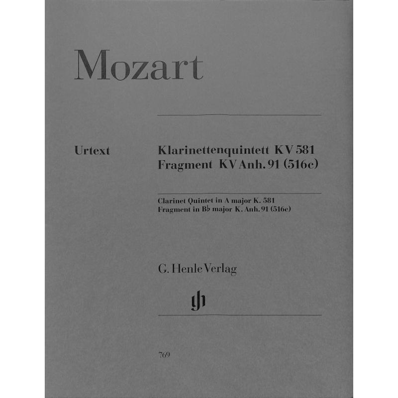 Quintett A-Dur KV 581 + Fragment KV Anh 91 (516c)
