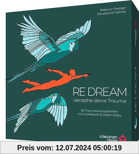 RE:DREAM: Verstehe deine Träume - 65 Traumdeutungskarten mit Guidebook & Dream Diary (Träume deuten, Träume und sich selbst verstehen, Traumtagebuch Deutsch)
