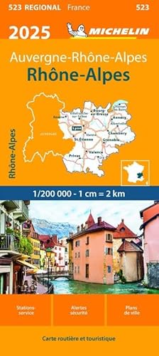 RHÔNE ALPES 10523 2025: wegenkaart Schaal 1 : 200.000 (Regionale kaarten Michelin) von Michelin