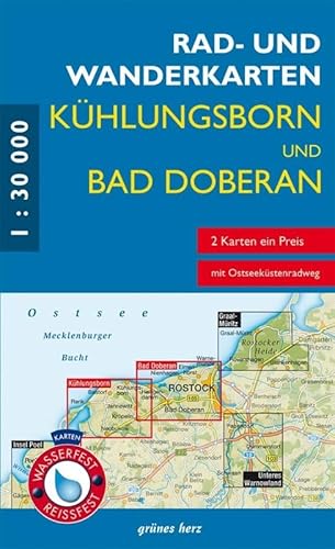 RWK-Set Kühlungsborn - Bad Doberan: Mit den Karten: „Rerik, Kühlungsborn“ und „Bad Doberan, Warnemünde“. Maßstab 1:30.000. Wasser- und reißfeste Karten. von grünes herz
