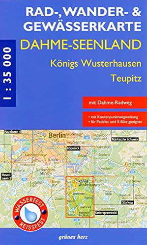 Rad-, Wander- und Gewässerkarte Dahme-Seen: Königs Wusterhausen, Teupitz: Mit Motzen, Bestensee, Prieros, Groß Köhris, Märkisch Buchholz. Maßstab ... Berlin/Brandenburg: Maßstab 1:35.000)