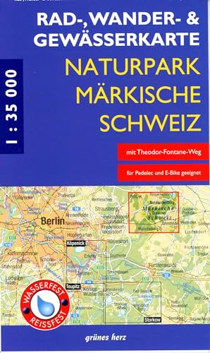 Rad-, Wander- und Gewässerkarte Naturpark Märkische Schweiz: Mit Altfriedland, Buckow, Waldsieversdorf, Garzau, Müncheberg, Neuhardenberg. Maßstab ... Berlin/Brandenburg: Maßstab 1:35.000)