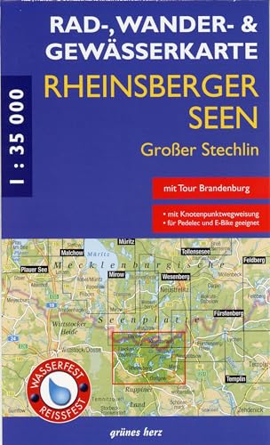 Rad - Wander- und Gewässerkarte Rheinsberger Seen, Großer Stechlin: Mit Canow, Kleinzerlang, Flecken Zechlin, Rheinsberg, Dollgow, Menz, Neuglobsow. ... Rad-, Wander- und Gewässerkarten, 1:35.000)