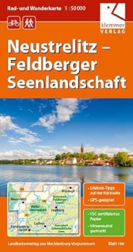 Rad- und Wanderkarte Neustrelitz - Feldberger Seenlandschaft: Maßstab 1:50.000, GPS-geeignet, Erlebnis-Tipps auf der Rückseite