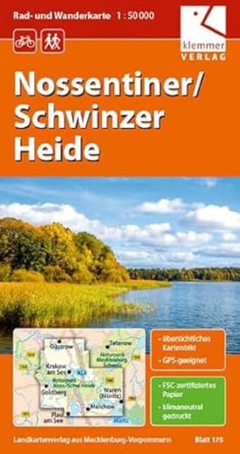 Rad- und Wanderkarte Nossentiner/Schwinzer Heide: Maßstab 1:50.000, GPS-geeignet von Klemmer Verlag