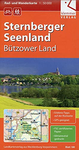 Rad- und Wanderkarte Sternberger Seenland: Bützower Land, Maßstab 1:50000, GPS geeignet, Erlebnis-Tipps auf der Rückseite von Klemmer Verlag / Klemmer, Klaus