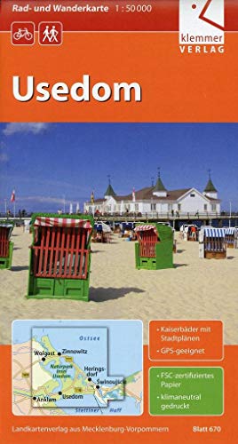 Rad- und Wanderkarte Usedom: Maßstab 1:50.000, GPS-geeignet,Touren-Tipps auf der Rückseite
