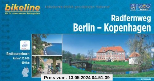 Radfernweg Berlin-Kopenhagen, 1:75.000, 650 km, GPS-Tracks-Download, wetterfest/reißfest
