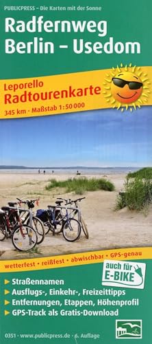 Radfernweg Berlin - Usedom: Leporello Radtourenkarte mit Ausflugszielen, Einkehr- & Freizeittipps, wetterfest, reissfest, abwischbar, GPS-genau. 1:50000 (Leporello Radtourenkarte: LEP-RK) von Freytag-Berndt und ARTARIA