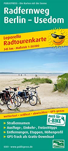 Radfernweg Berlin - Usedom: Leporello Radtourenkarte mit Ausflugszielen, Einkehr- & Freizeittipps, wetterfest, reissfest, abwischbar, GPS-genau. 1:50000 (Leporello Radtourenkarte: LEP-RK)