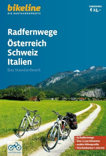 Radfernwege Österreich, Schweiz, Italien: 63 Radfernwege, über 22.800 km, 1:500.000 (bikeline Panorama) von Esterbauer