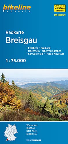 Radkarte Breisgau (RK-BW09): Freiburg, Titisee-Neustadt, Oberrheingraben, Elsass, Schwarzwald, Feldberg, 1:75.000, wetterfest/reißfest, GPS-tauglich mit UTM-Netz (Bikeline Radkarte)