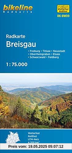 Radkarte Breisgau (RK-BW09): Freiburg, Titisee-Neustadt, Oberrheingraben, Elsass, Schwarzwald, Feldberg (Bikeline Radkarte)