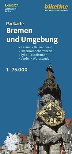 Radkarte Bremen und Umgebung (RK-NDS07): Bassum – Delmenhorst – Osterholz-Scharmbeck – Syke – Teufelsmoor – Verden – Worpswede (Bikeline Radkarte)