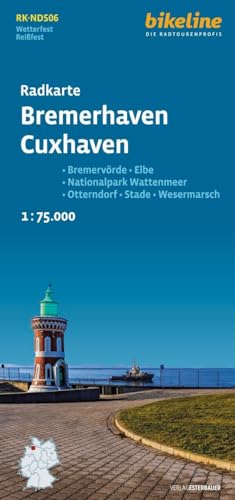 Radkarte Bremerhaven Cuxhaven (RK-NDS06): Bad Bederkesa, Bremervörde, Nordholz, Otterndorf, Stade 1:75.000, wetterfest/reißfest, GPS-tauglich mit UTM-Netz (Bikeline Radkarte)