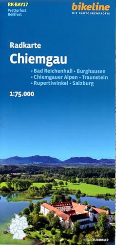Radkarte Chiemgau (RK-BAY17): Bad Reichenhall – Burghausen – Chiemgauer Alpen – Traunstein – Rupertiwinkel – Salzburg, 1:75.000, wetterfest/reißfest, GPS-tauglich mit UTM-Netz (Bikeline Radkarte) von Esterbauer