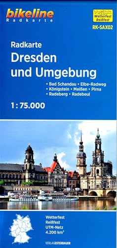 Radkarte Dresden und Umgebung (RK-SAX02): Bad Schandau – Königstein – Meißen – Pirna – Elbe-Radweg, wetterfest/reißfest, GPS-tauglich mit UTM-Netz (Radkarten) von Esterbauer GmbH