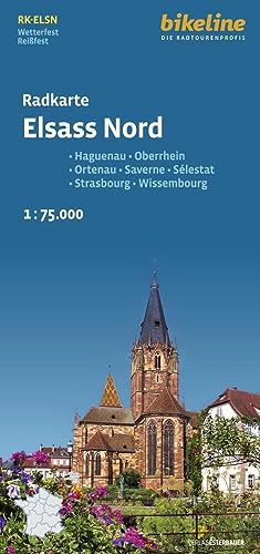 Radkarte Elsass Nord: Haguenau - Oberrhein - Ortenau - Saverne - Sélestat - Strasbourg - Wissembourg (Bikeline Radkarte)