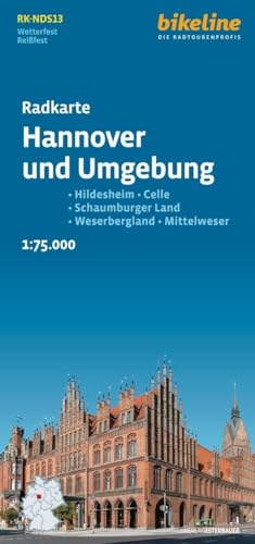 Radkarte Hannover und Umgebung (RK-NDS13): Hildesheim – Celle – Schaumburger Land – Weserbergland – Mittelweser (Bikeline Radkarte) von Esterbauer
