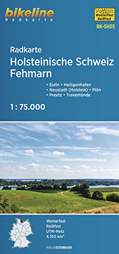 Radkarte Holsteinische Schweiz Fehmarn (RK-SH05): Eutin - Heiligenhafen - Neustadt (Holstein) - Plön - Timmendorfer Strand - Travemünde - Preetz, ... GPS-tauglich mit UTM-Netz (Bikeline Radkarte)