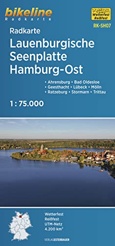 Radkarte Lauenburgische Seenplatte Hamburg Ost (RK-SH07): Ahrensburg - Bad Oldesloe - Boizenburg - Geesthacht - Lübeck - Ratzeburg - Stormarn - ... GPS-tauglich mit UTM-Netz (Bikeline Radkarte) von Esterbauer GmbH