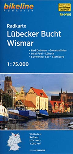 Radkarte Lübecker Bucht, Wismar (RK-MV01): Bad Doberan – Grevesmühlen – Insel Poel – Lübeck – Schweriner See – Sternberg, 1:75.000, wetterfest/reißfest, GPS-tauglich mit UTM-Netz (Bikeline Radkarte)