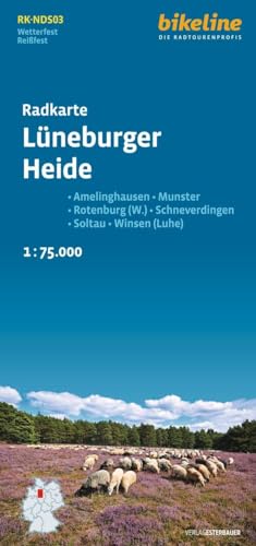 Radkarte Lüneburger Heide: Amelinghausen – Buchholz – Winsen (Luhe) – Schneverdingen – Soltau 1:75.000, wetterfest (Bikeline Radkarte) von Esterbauer